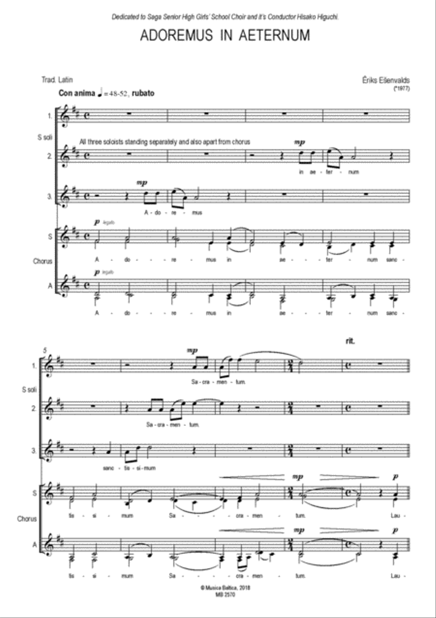 Adoremus in Aeternum for SSAA Choir SSAA scores gallery preview page 2
