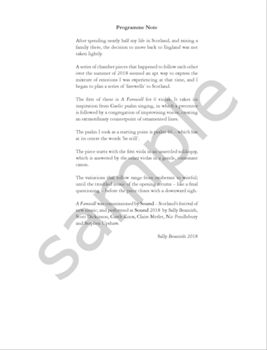 A Farewelll Viola scores gallery preview page 2