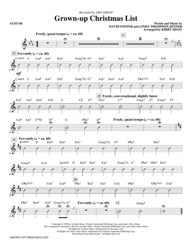 Grown-Up Christmas List (arr. Kirby Shaw) - Guitar