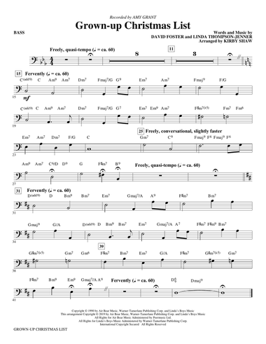 Grown-Up Christmas List (arr. Kirby Shaw) - Bass