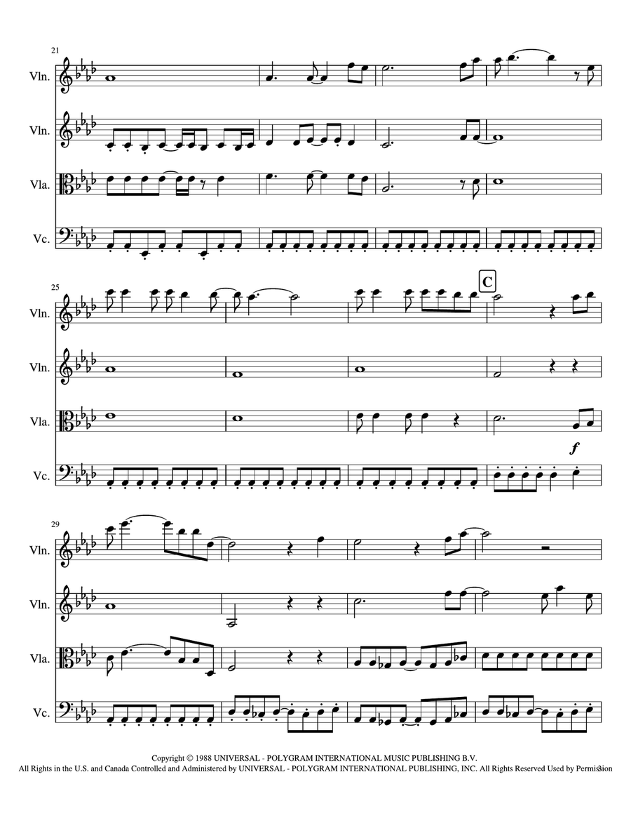 All I Want Is You All I Want Is You String Quartet scores gallery preview page 3