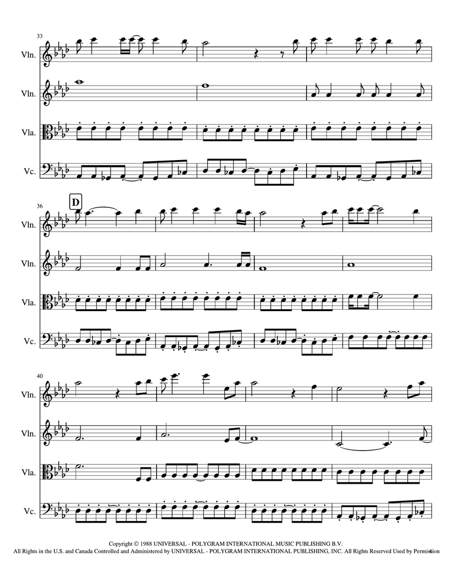 All I Want Is You All I Want Is You String Quartet scores gallery preview page 4