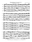 Brandenburg Concerto No. 3 by JS Bach for Four Violins with score & parts