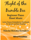 Flight of the Bumble Bee Beginner Piano Sheet Music mini preview