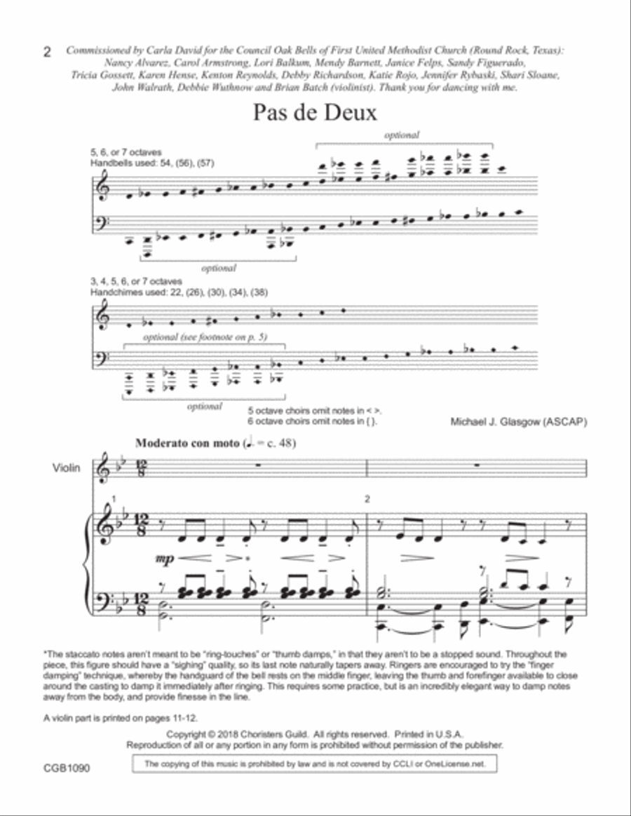 Pas de Deux Pas de Deux Handbell Choir scores gallery preview page 2