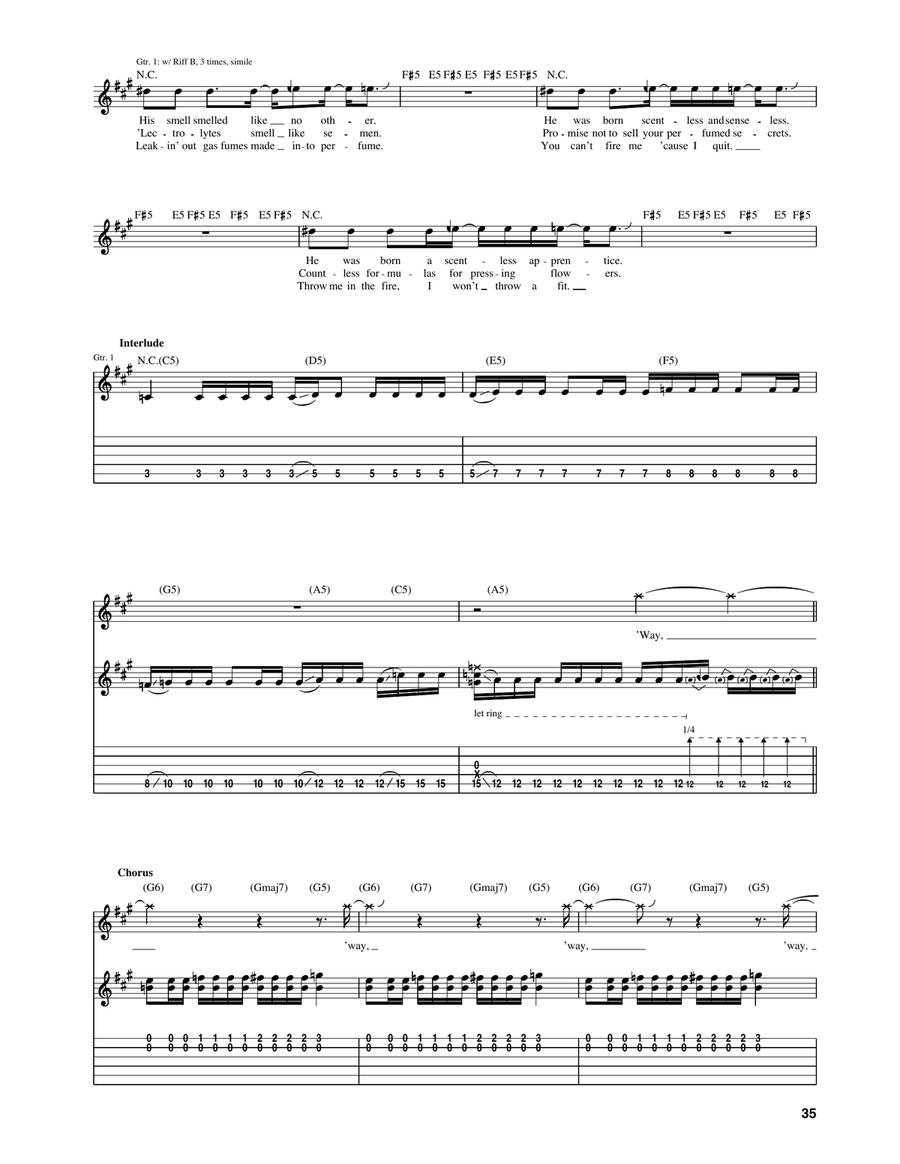 Scentless Apprentice Guitar Tablature scores gallery preview page 2
