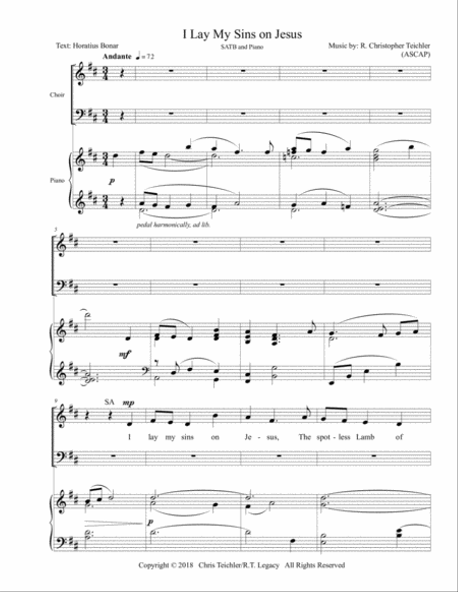 I Lay My Sins on Jesus - SATB and Piano Choir scores gallery preview page 3