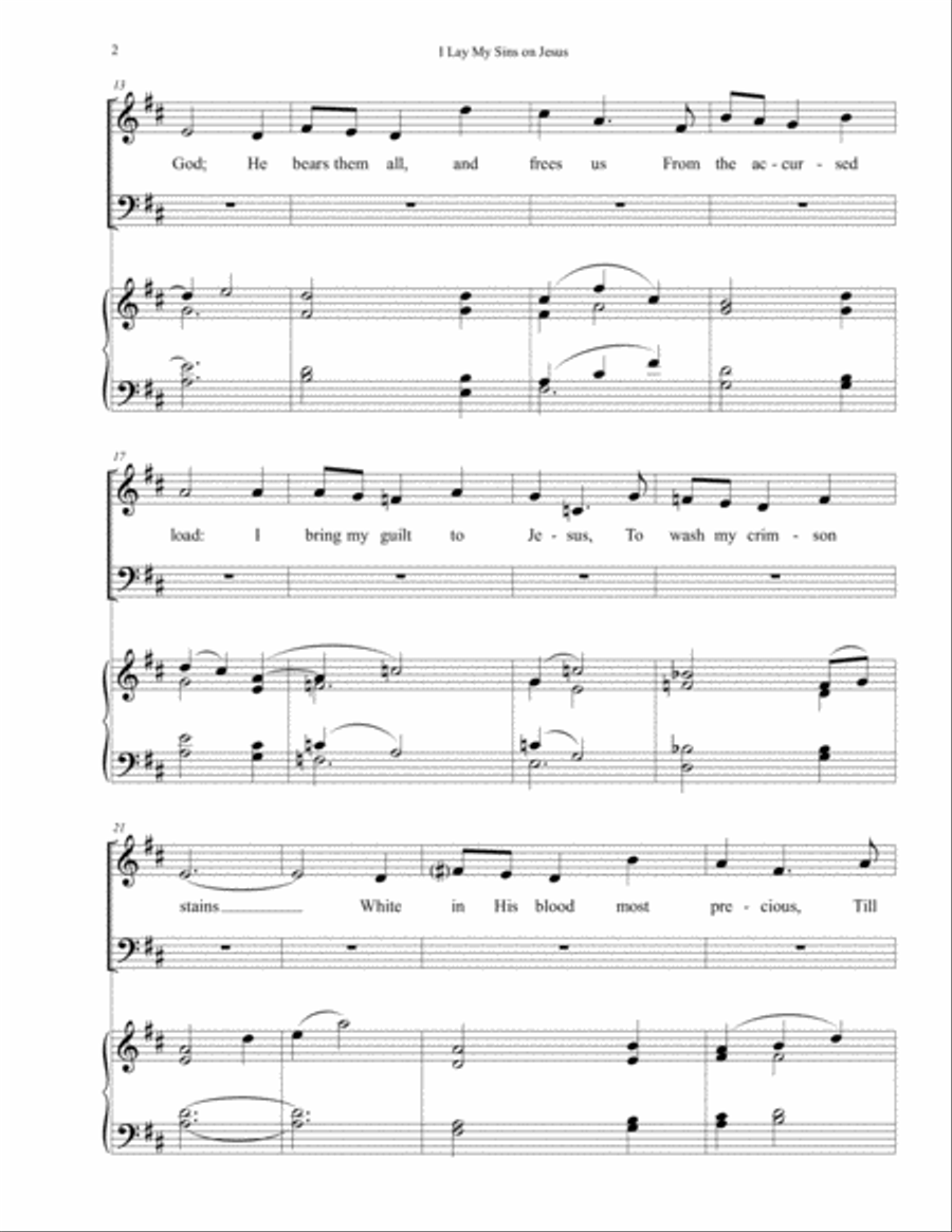 I Lay My Sins on Jesus - SATB and Piano Choir scores gallery preview page 4
