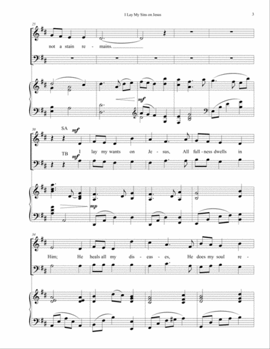 I Lay My Sins on Jesus - SATB and Piano Choir scores gallery preview page 5