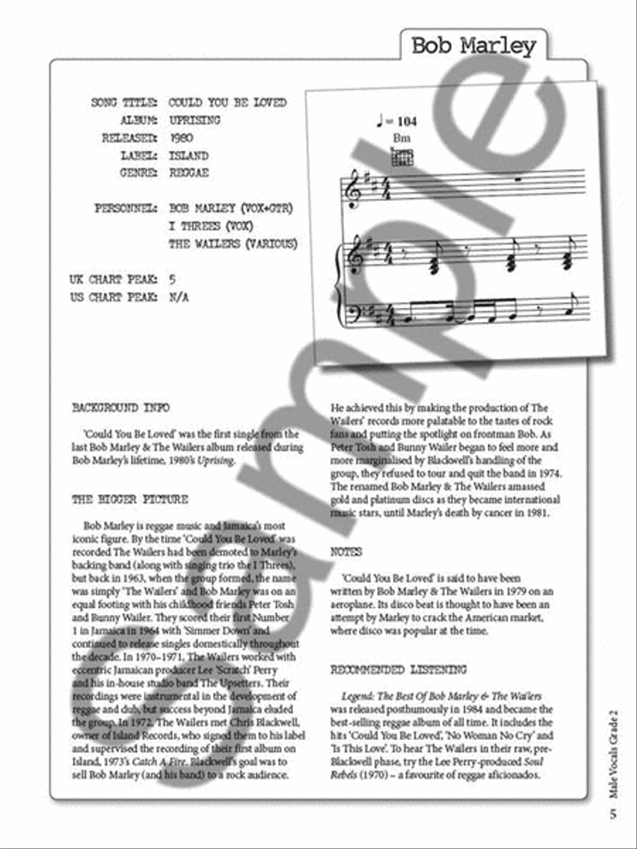 Rockschool: Vocals Grade 2 - Male (2014) scores gallery preview page 3