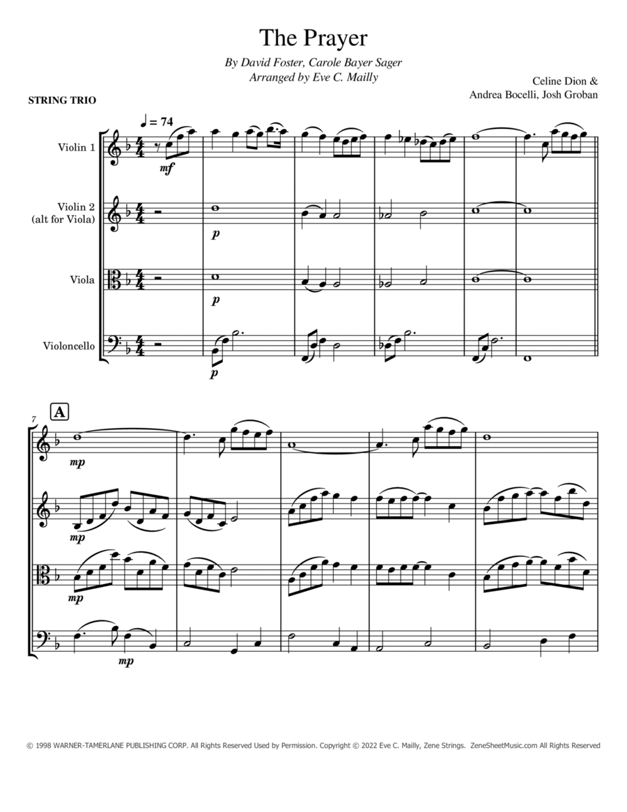 The Prayer String Trio scores gallery preview page 1