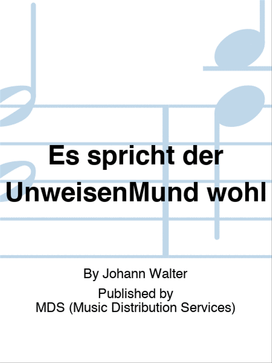 Es spricht der UnweisenMund wohl SATTB scores gallery preview page 1