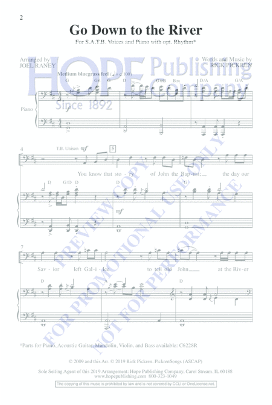 Go Down to the River Go Down to the River 4-Part scores gallery preview page 2