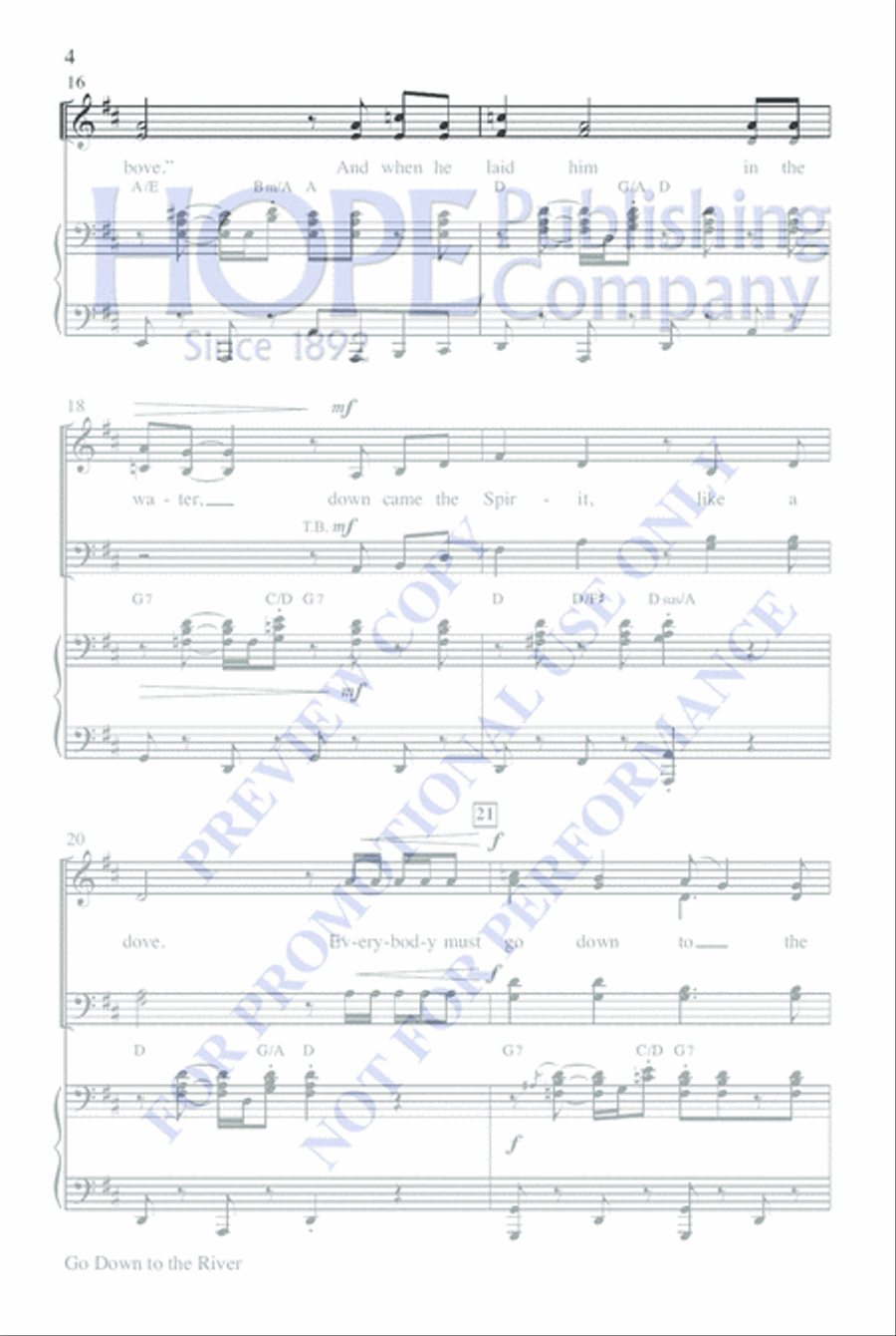 Go Down to the River Go Down to the River 4-Part scores gallery preview page 4