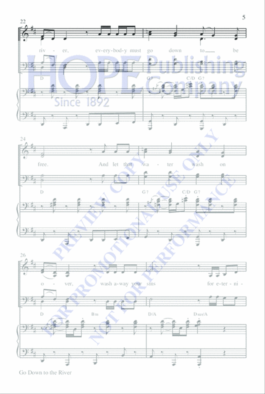 Go Down to the River Go Down to the River 4-Part scores gallery preview page 5