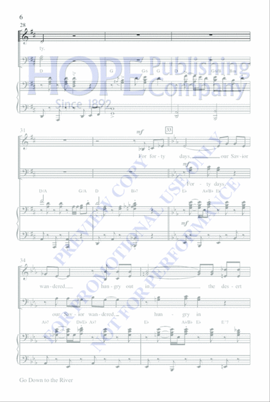 Go Down to the River Go Down to the River 4-Part scores gallery preview page 6