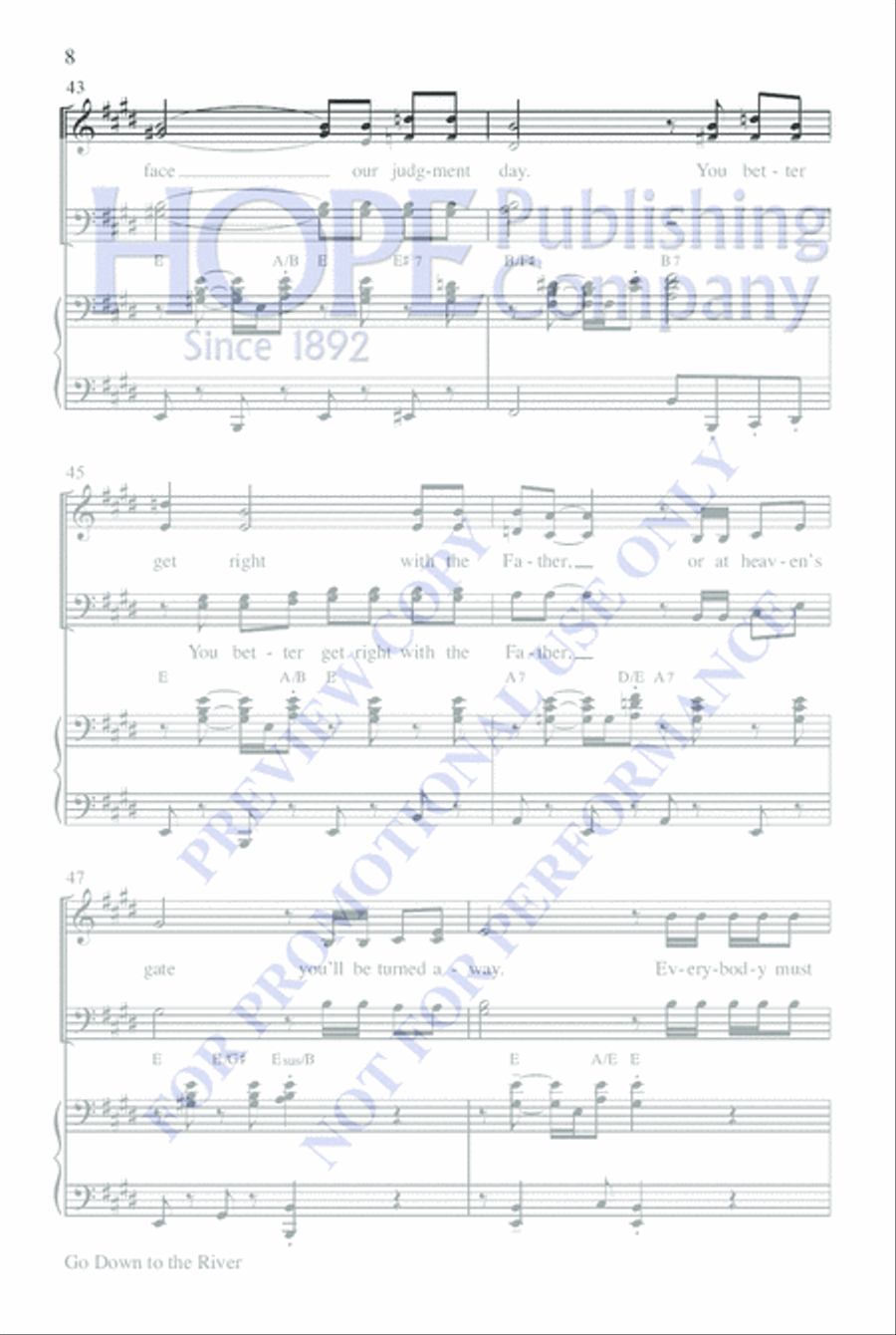 Go Down to the River Go Down to the River 4-Part scores gallery preview page 8