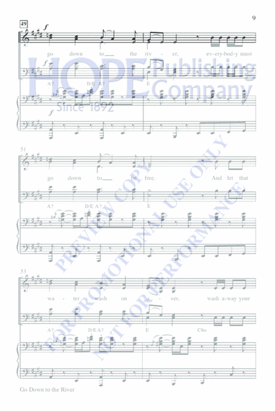 Go Down to the River Go Down to the River 4-Part scores gallery preview page 9