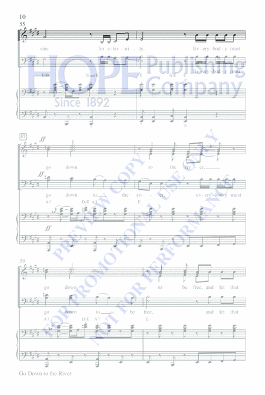 Go Down to the River Go Down to the River 4-Part scores gallery preview page 10