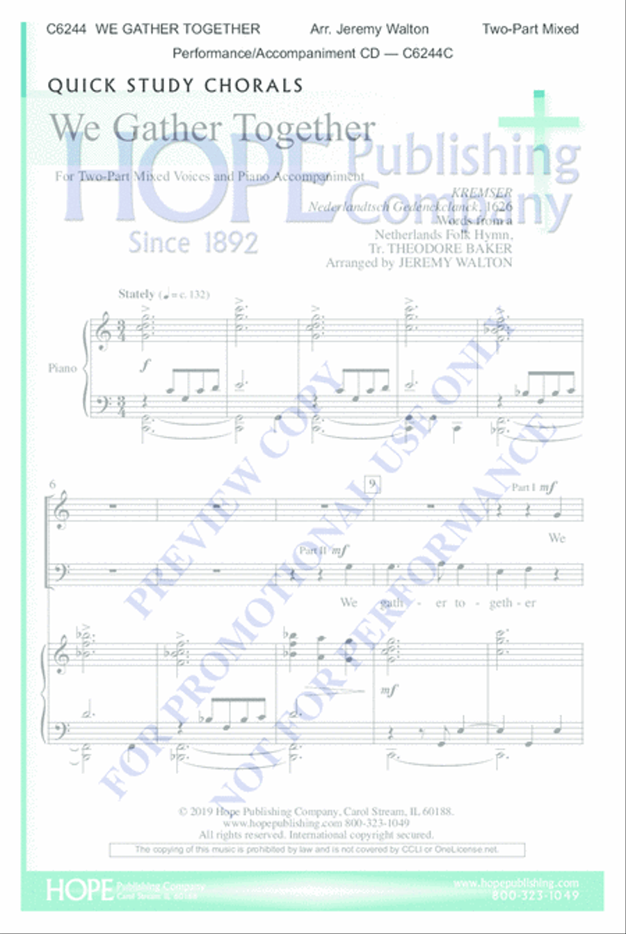 We Gather Together We Gather Together 2-Part scores gallery preview page 2