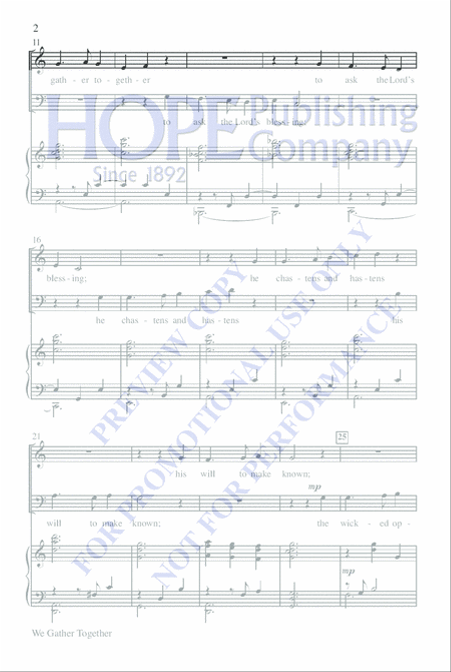 We Gather Together We Gather Together 2-Part scores gallery preview page 3