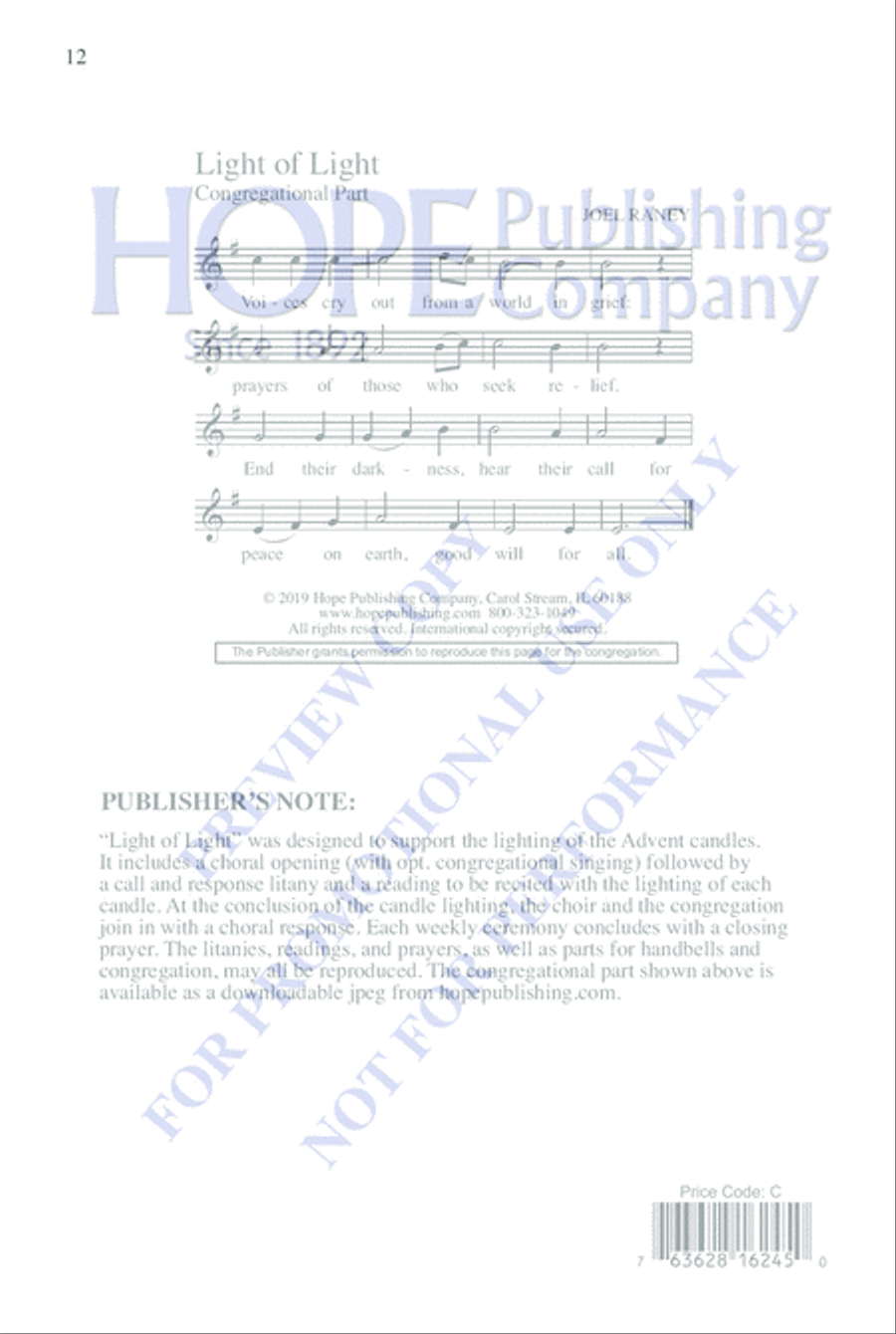 Light of Light: A Candle Lighting Ceremony for Advent 4-Part scores gallery preview page 12