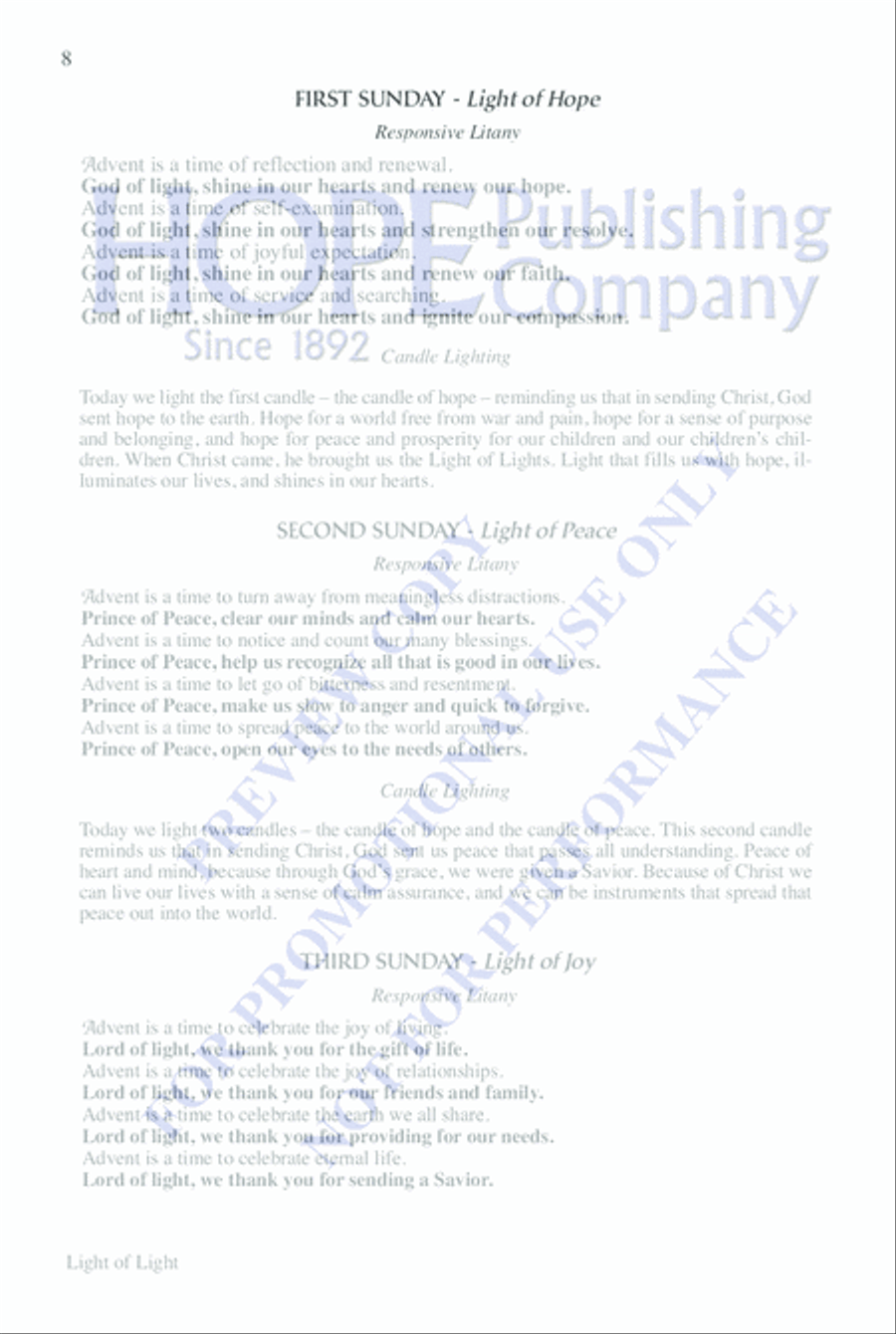 Light of Light: A Candle Lighting Ceremony for Advent 4-Part scores gallery preview page 8