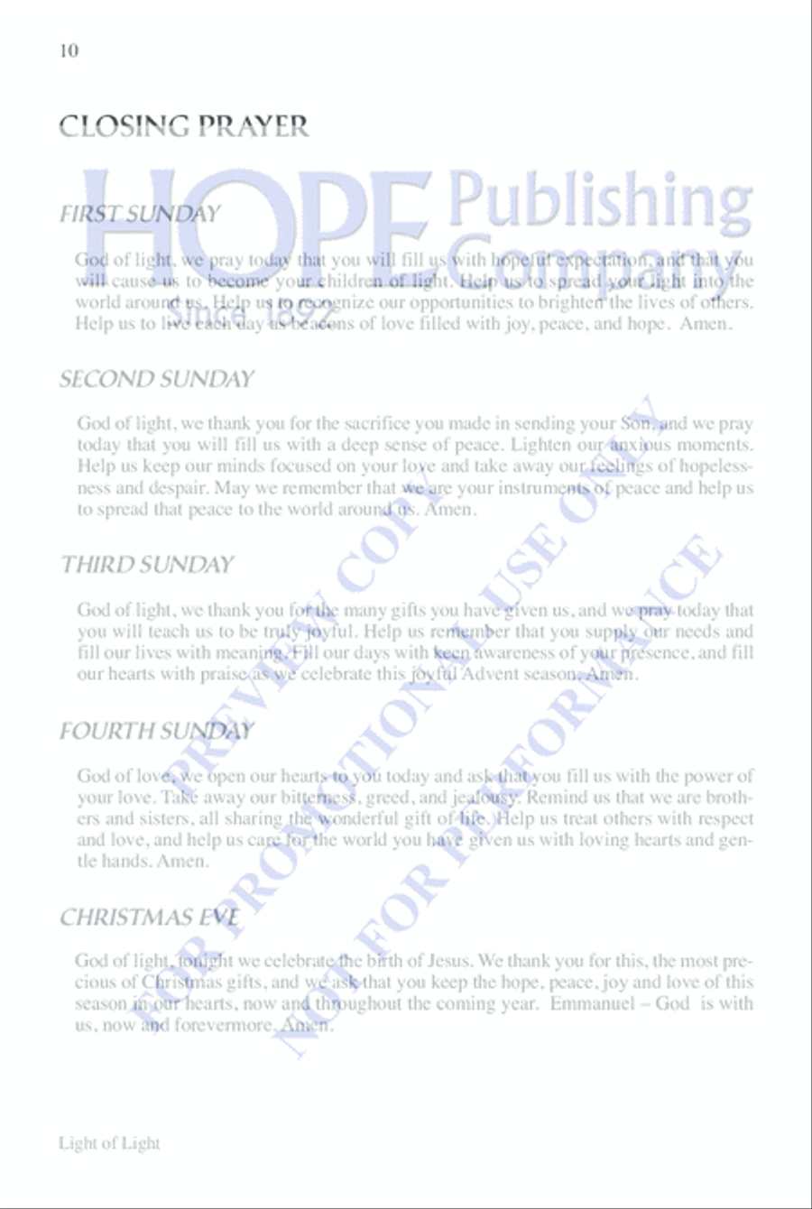 Light of Light: A Candle Lighting Ceremony for Advent 4-Part scores gallery preview page 10