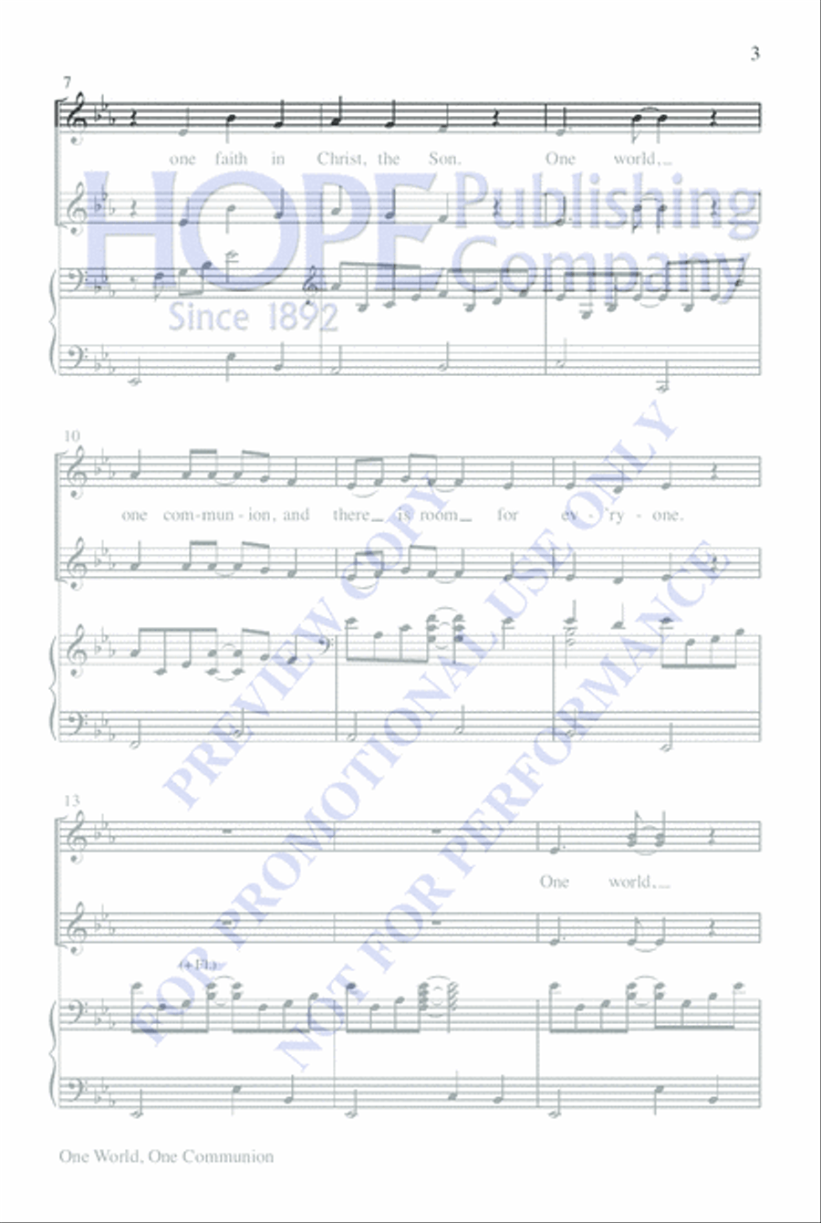 One World, One Communion One World, One Communion SSA scores gallery preview page 3