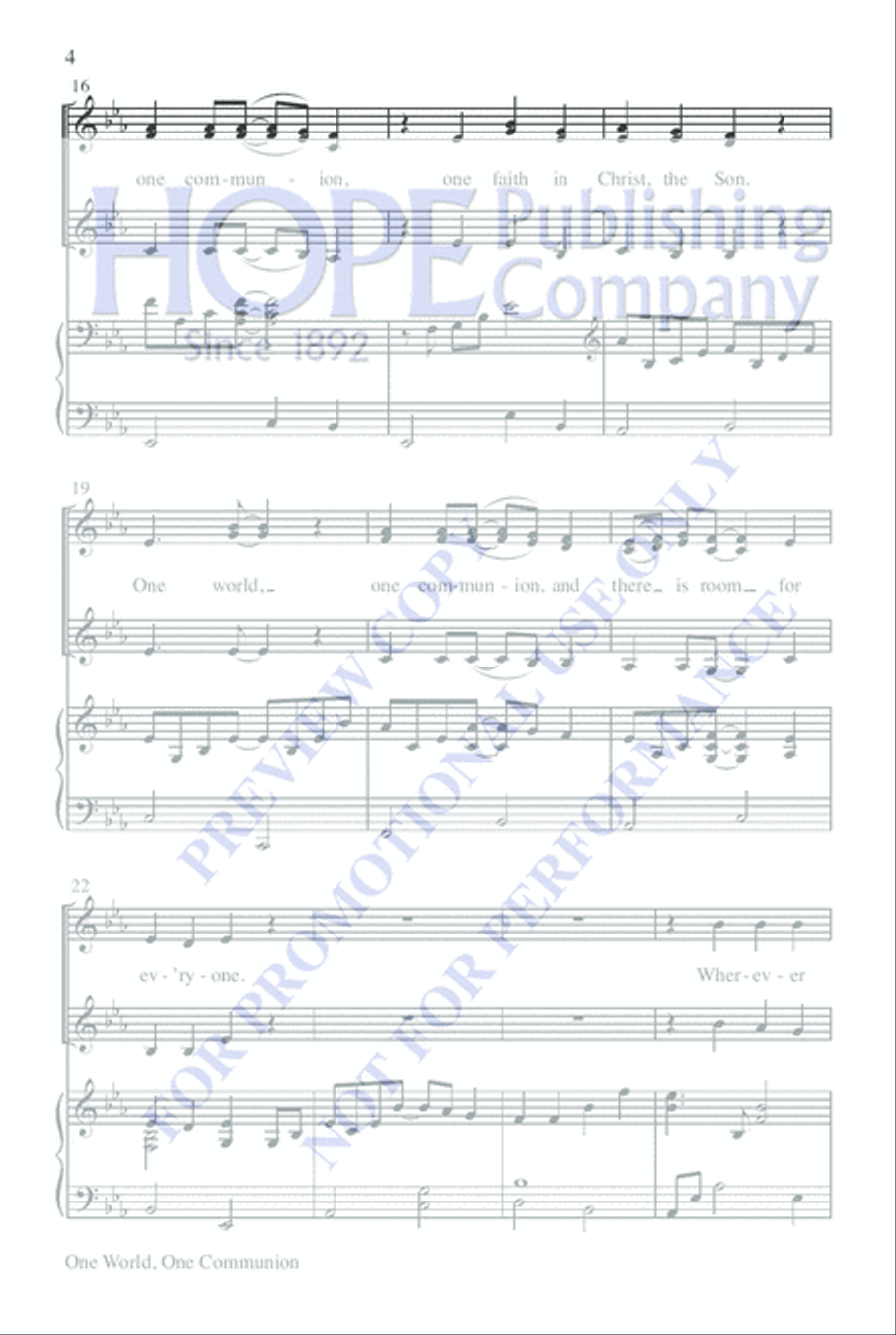 One World, One Communion One World, One Communion SSA scores gallery preview page 4