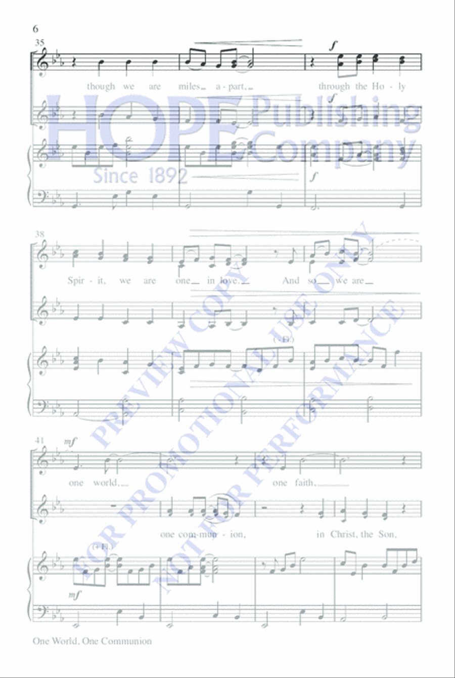 One World, One Communion One World, One Communion SSA scores gallery preview page 6