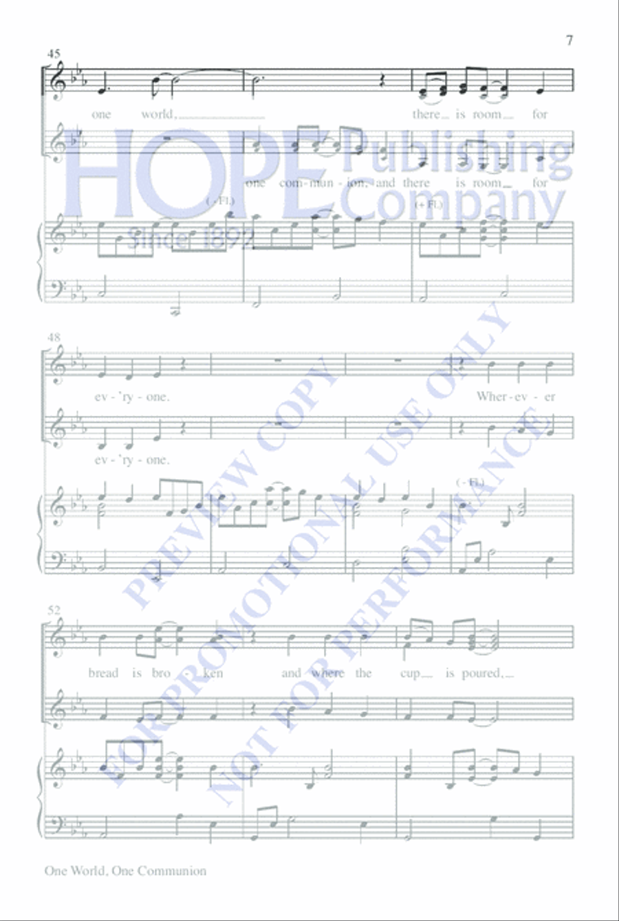 One World, One Communion One World, One Communion SSA scores gallery preview page 7