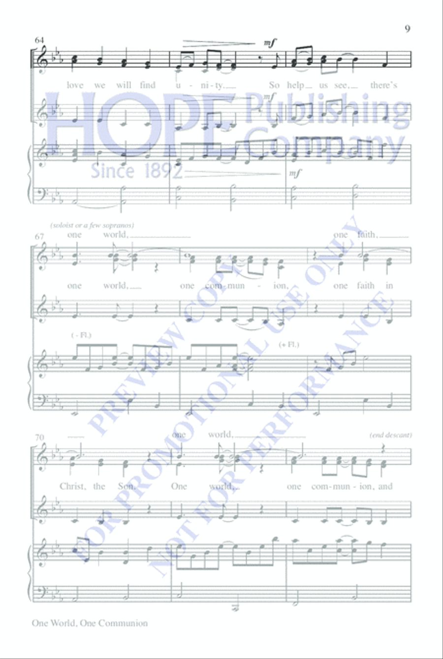 One World, One Communion One World, One Communion SSA scores gallery preview page 9