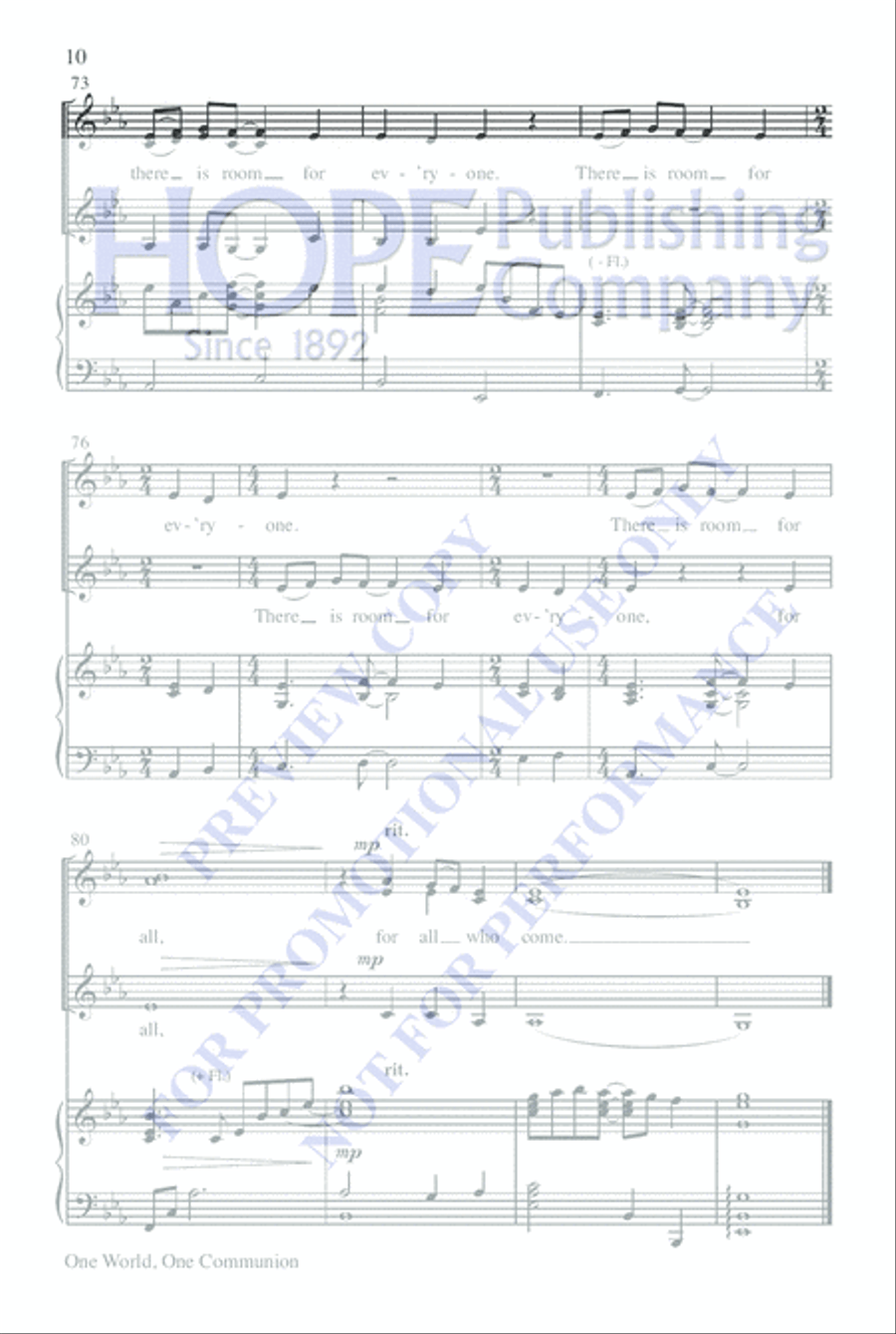 One World, One Communion One World, One Communion SSA scores gallery preview page 10