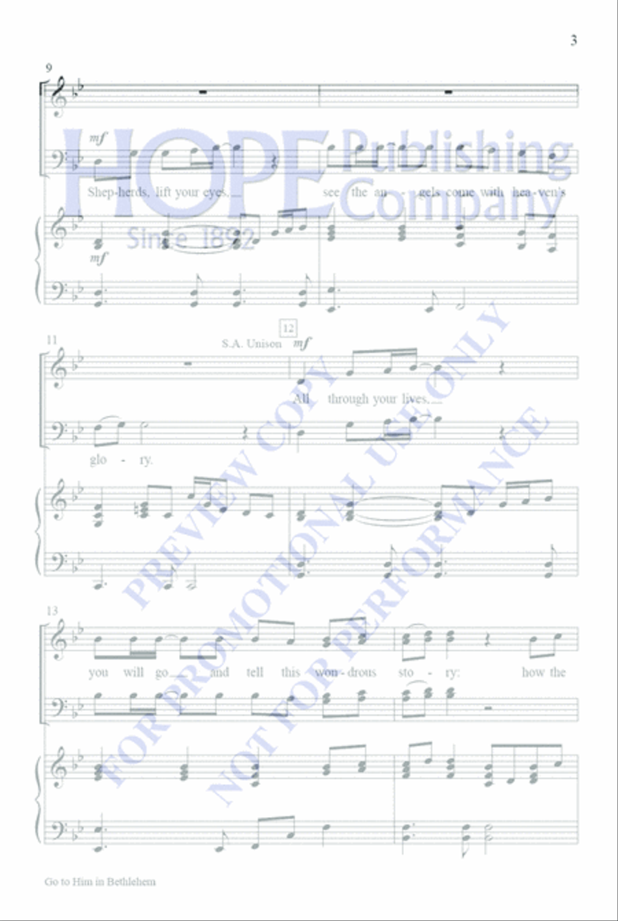 Go To Him In Bethlehem Go To Him In Bethlehem 4-Part scores gallery preview page 3