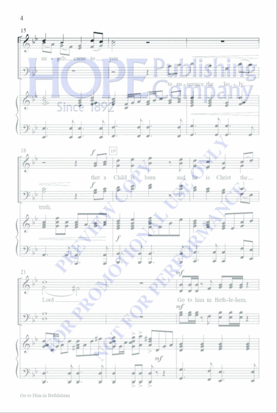 Go To Him In Bethlehem Go To Him In Bethlehem 4-Part scores gallery preview page 4