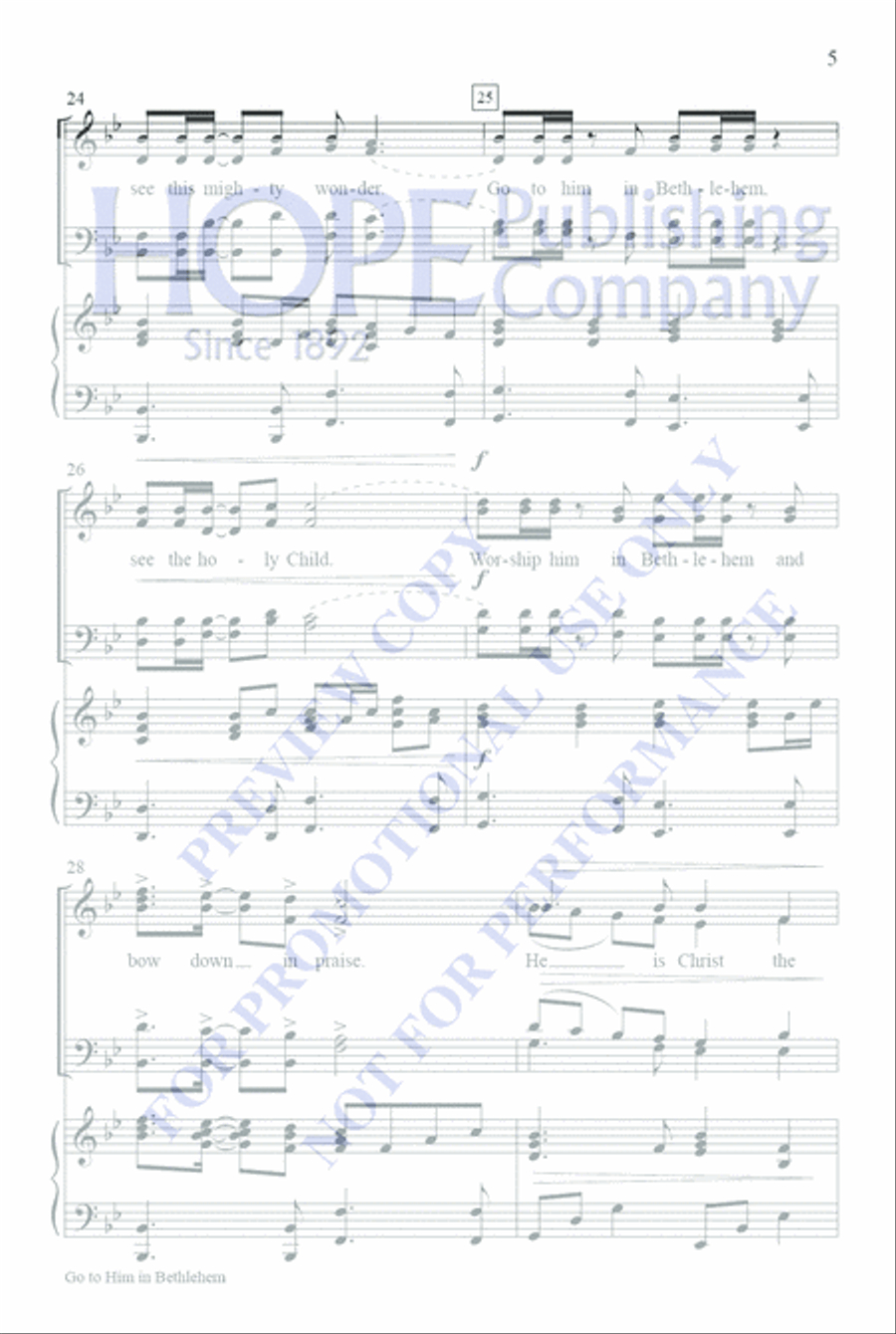 Go To Him In Bethlehem Go To Him In Bethlehem 4-Part scores gallery preview page 5