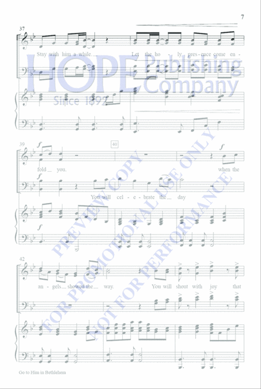 Go To Him In Bethlehem Go To Him In Bethlehem 4-Part scores gallery preview page 7