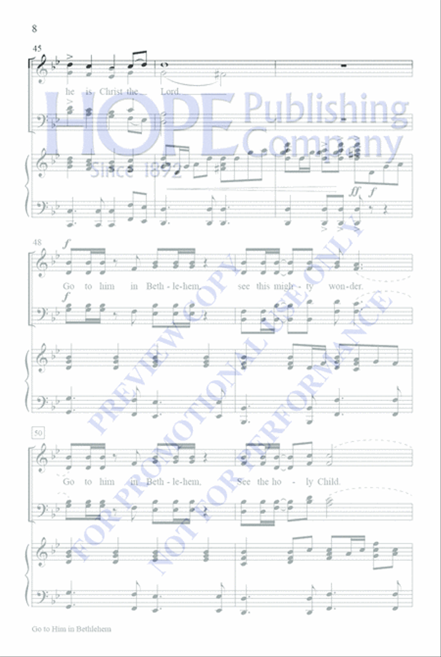 Go To Him In Bethlehem Go To Him In Bethlehem 4-Part scores gallery preview page 8