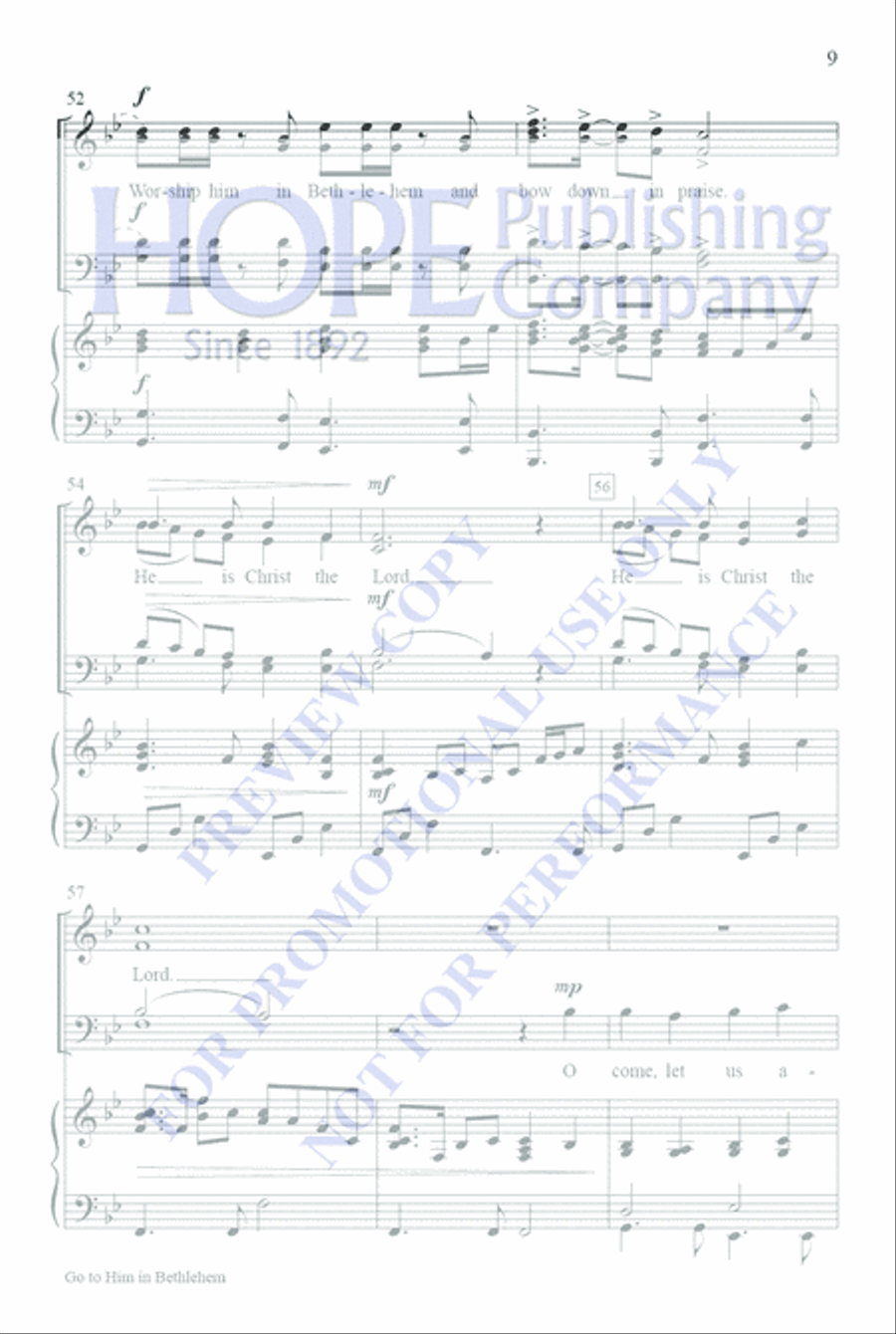 Go To Him In Bethlehem Go To Him In Bethlehem 4-Part scores gallery preview page 9