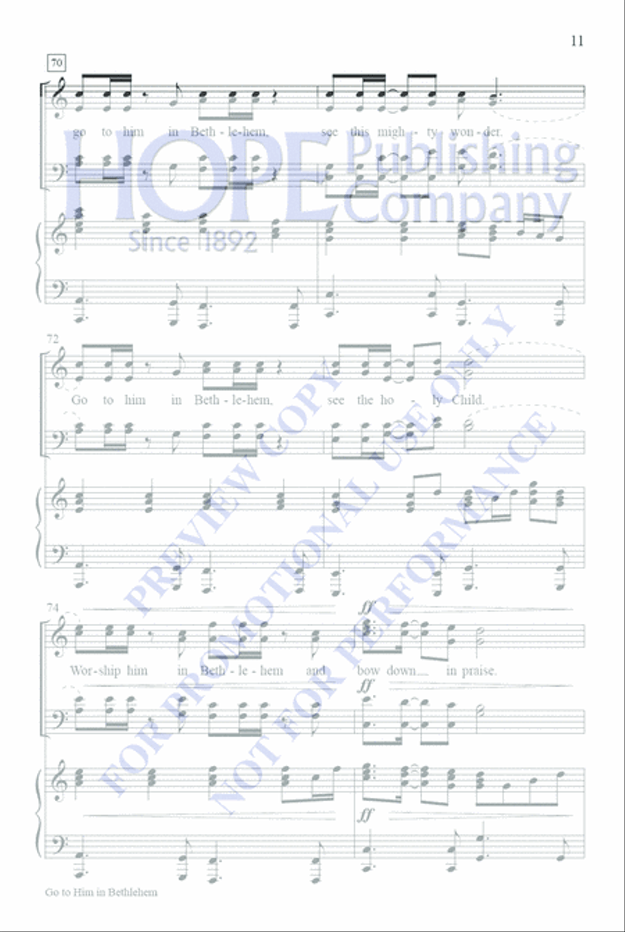 Go To Him In Bethlehem Go To Him In Bethlehem 4-Part scores gallery preview page 11