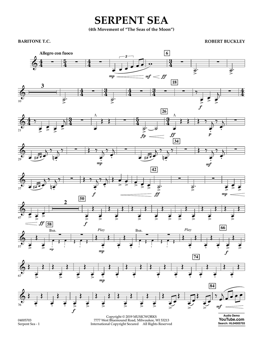Serpent Sea - Baritone T.C. Concert Band scores gallery preview page 1