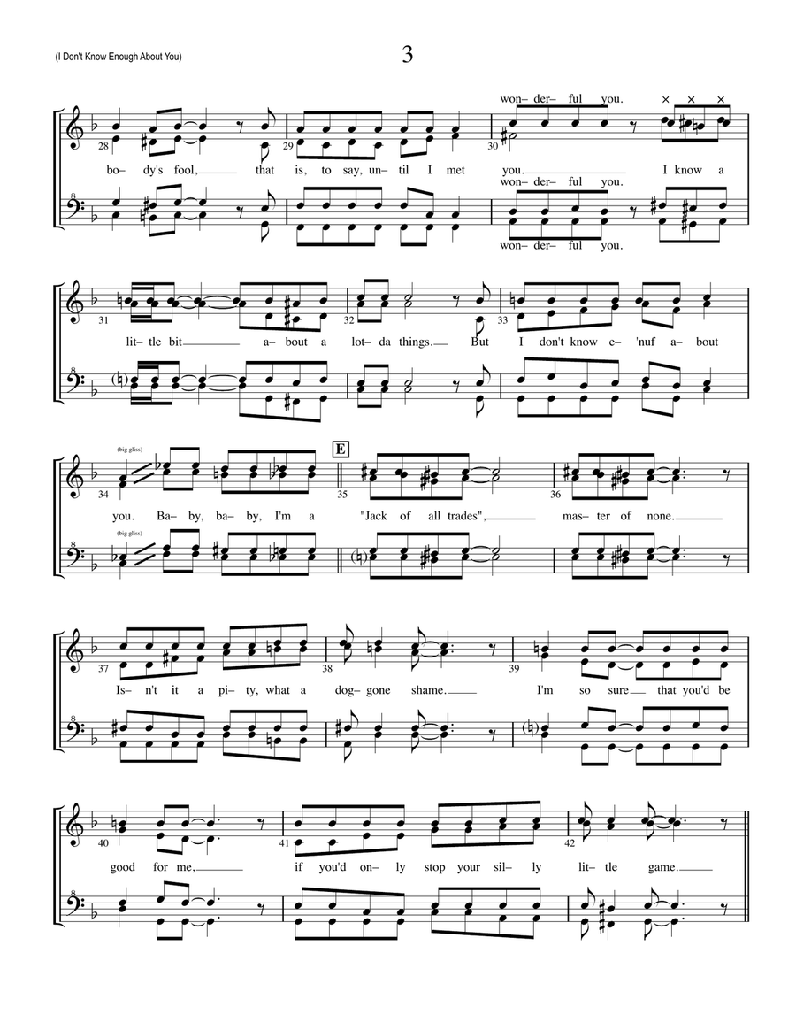 I Don't Know Enough About You SSAA scores gallery preview page 3