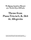 Theme from Piano Trio in G K564, III - Proto-Notation Beginner Arrangement w/ Teacher Duet (2P4H or