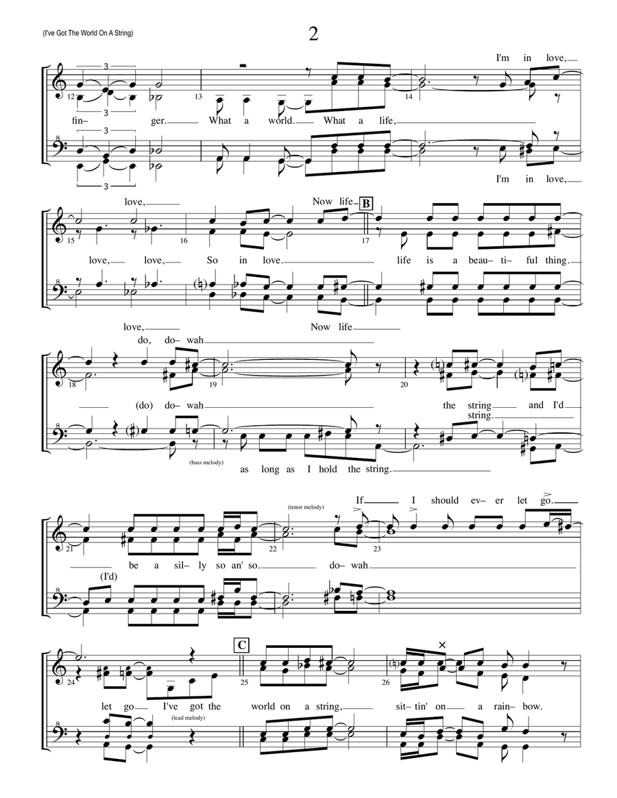 I've Got The World On A String SSAA scores gallery preview page 2