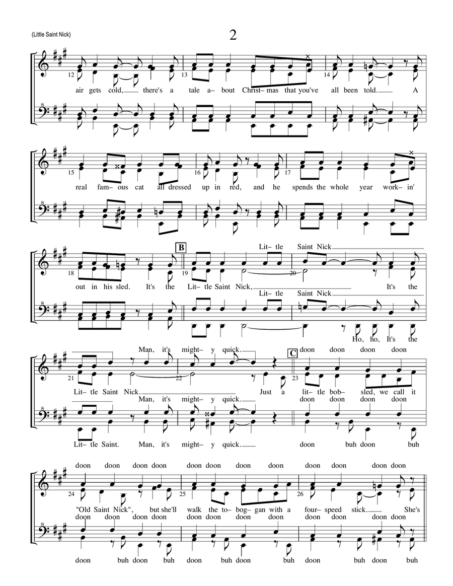 Little Saint Nick 4-Part scores gallery preview page 2