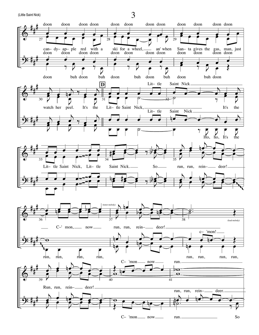 Little Saint Nick 4-Part scores gallery preview page 3