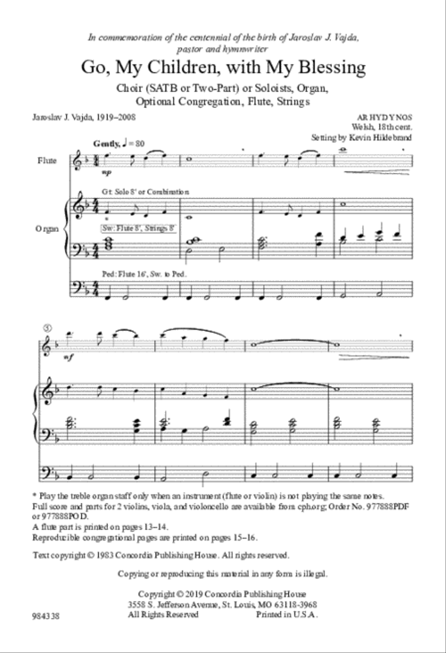 Go, My Children, with My Blessing (Hildebrand) 4-Part scores gallery preview page 2