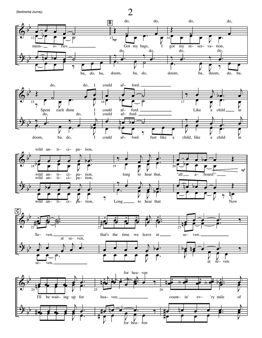 Sentimental Journey SSAA scores gallery preview page 2