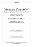 Andante Cantabile by Tchaïkovsky for Cello solo and 4 celli or more --- Score and Parts --- arr.JCM